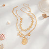 Necklace Metal Alloy Imitation Pearl Iron Sheet Animal Zodiac Geometric Starfish Scallop Shell Conch Electroplating