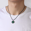 Necklace Metal Bamboo Chain Organic Glass Pendant Constellation Electroplating