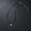 Necklace Metal Bamboo Chain Organic Glass Pendant Constellation Electroplating