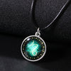 Necklace Metal Bamboo Chain Organic Glass Pendant Constellation Electroplating