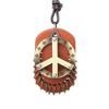 Necklace Metal Bronze Peace Symbol Geometric Leather Fuel Injection Pendant