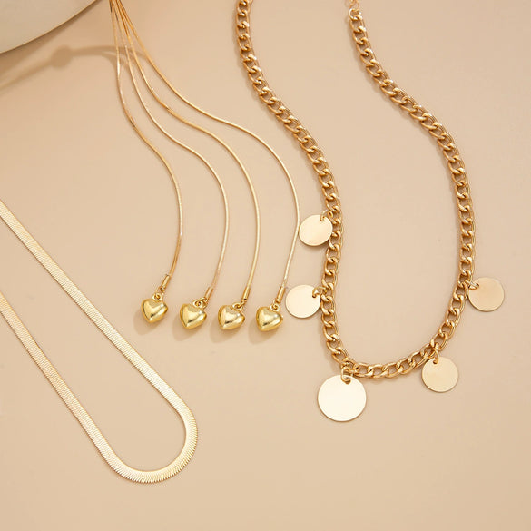 Necklace Metal Geometric Snake Bone Chain Iron Chain Copper Clad Iron Chain Electroplating Women