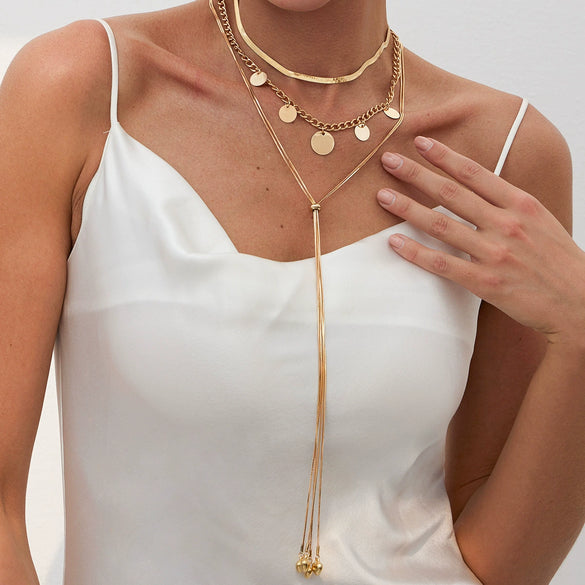 Necklace Metal Geometric Snake Bone Chain Iron Chain Copper Clad Iron Chain Electroplating Women