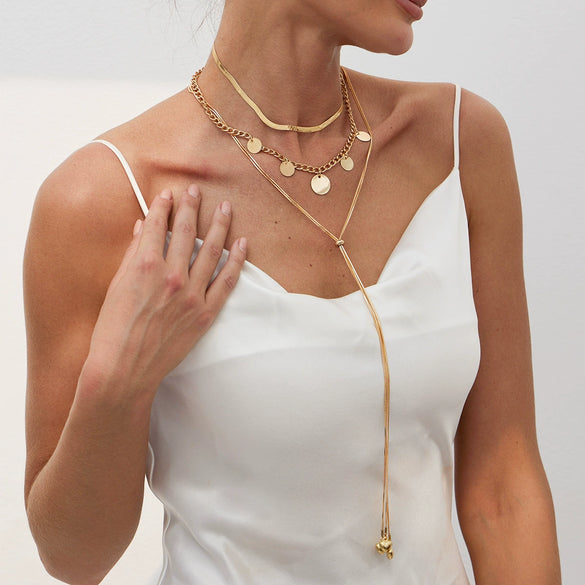 Necklace Metal Geometric Snake Bone Chain Iron Chain Copper Clad Iron Chain Electroplating Women