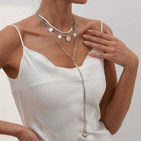 Necklace Metal Geometric Snake Bone Chain Iron Chain Copper Clad Iron Chain Electroplating Women