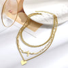 Necklace Metal Heart Pendant Wave Pattern Electroplating For Women