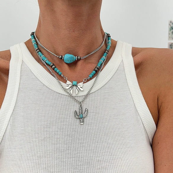 Necklace Metal Heart Shape Geometric Pattern Electroplating Alloy For Women