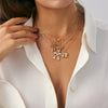 Necklace Metal Ribbon Bow Imitation Pearl Heart Shape Alloy Copper Electroplated