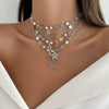 Necklace Metal Ribbon Bow Imitation Pearl Heart Shape Alloy Copper Electroplated