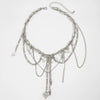 Necklace Metal Rivet Love Pendant Tassel Iron Chain Alloy Imitation Pearl Stainless Steel Ribbed Pendant Heart Shape Geometric Electroplating