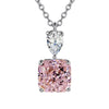 Necklace Mixed Gem Inlay Pink Zircon On Copper With Ochain For Women