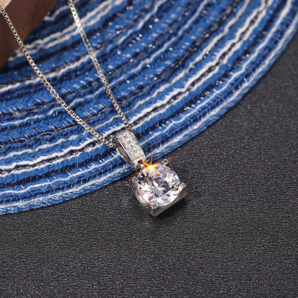 Necklace Mixed Gemstone Inlaid Copper Pendant With Geometric Pattern And Bamboo Chain