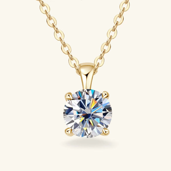 Necklace Moissanite 925 Sterling Silver 18K Gold Plated Geometric High Sense Female