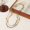 Necklace Multiple Gemstones Natural Freshwater Pearls Copper Geometric Handmade