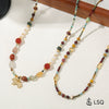 Necklace Natural African Turquoise Freshwater Pearl Czech Beads Vintage Animals Style Handmade With African Pine Hair Crystal Red Agate Copper