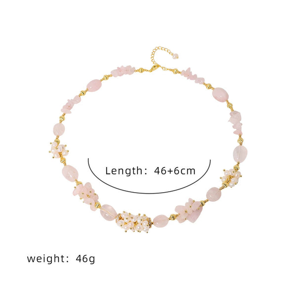Necklace Natural Freshwater Pearl Geometric Handmade Women's