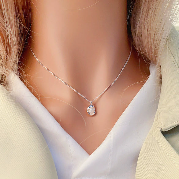 Necklace Natural Freshwater Pearl Irregular Copper Geometric Electroplating Luxury Niche Design