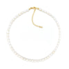 Necklace Natural Freshwater Pearl 18K Goldplated Copper Ball Chain Hand Knitted Organic Glass Geometric Style