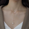 Necklace Natural Freshwater Pearl Woolen Copper Chain Niche Minimalist Style With Shape And Water Drop Shape