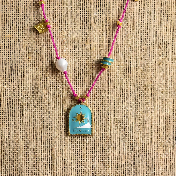 Necklace Natural Pearl Geometric Copper Electroplating Flower Moon Heart Evil Eye Pendant Colorpreserving