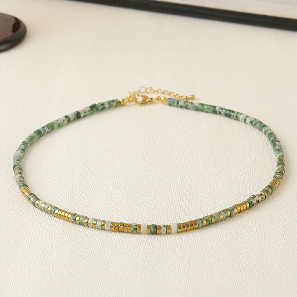 Necklace Natural Stone Copper Geometric Handmade For Women