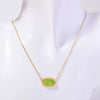 Necklace Natural Stone Crystal Pendant Copper Geometric Punk Style Electroplating Light Luxury Real Gold Color Preservation