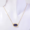 Necklace Natural Stone Crystal Pendant Copper Geometric Punk Style Electroplating Light Luxury Real Gold Color Preservation