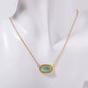 Necklace Natural Stone Crystal Pendant Copper Geometric Punk Style Electroplating Light Luxury Real Gold Color Preservation
