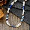 Necklace Natural Stone Freshwater Shell Beaded Maillard Style Stainless Steel Geometric Oshaped Chain Handmade