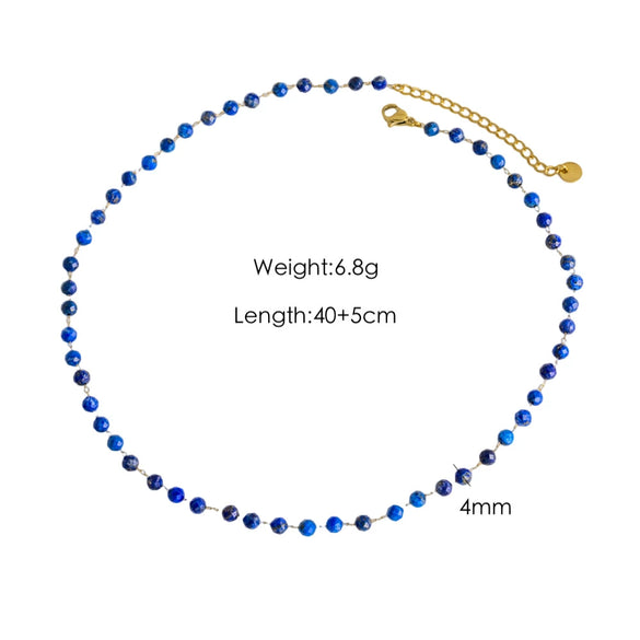 Necklace Natural Stone Shell Beaded Geometric Handmade