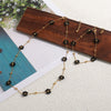 Necklace Natural Stone Stainless Steel Geometric Daisy Handmade Design