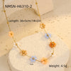 Necklace Natural Stone Titanium Steel 18K Goldplated Stainless Steel Geometric Flower Women