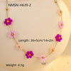 Necklace Natural Stone Titanium Steel 18K Goldplated Stainless Steel Geometric Flower Women