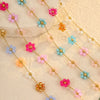 Necklace Natural Stone Titanium Steel 18K Goldplated Stainless Steel Geometric Flower Women