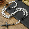 Necklace Natural Stone Yellow Tiger Eye Iron Stone Cross Geometric Handmade Men's Hip Hop Style Alloy Pendant Cotton Thread Chain
