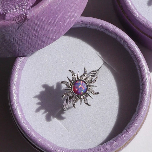 Necklace Opal Zircon Copper Geometric Style Micropaved Star Pendant