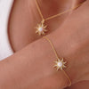 Necklace Opal Zircon Copper Geometric Style Micropaved Star Pendant
