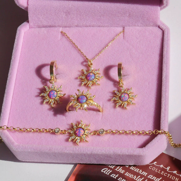 Necklace Opal Zircon Copper Geometric Style Micropaved Star Pendant