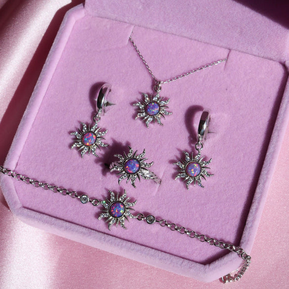 Necklace Opal Zircon Copper Geometric Style Micropaved Star Pendant