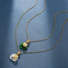 Necklace Organic Glass Imitation Jade Elephant Animals Zodiac Electroplating Jewelry For Women
