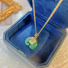 Necklace Organic Glass Imitation Jade Elephant Animals Zodiac Electroplating Jewelry For Women