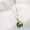 Necklace Organic Glass Imitation Jade Elephant Animals Zodiac Electroplating Jewelry For Women