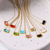 Necklace Oval Eggshaped Geometric Emerald Pendant Copper Electroplated Natural Stone Real Gold Color Retention