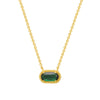 Necklace Oval Eggshaped Geometric Emerald Pendant Copper Electroplated Natural Stone Real Gold Color Retention