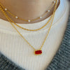 Necklace Oval Eggshaped Geometric Emerald Pendant Copper Electroplated Natural Stone Real Gold Color Retention