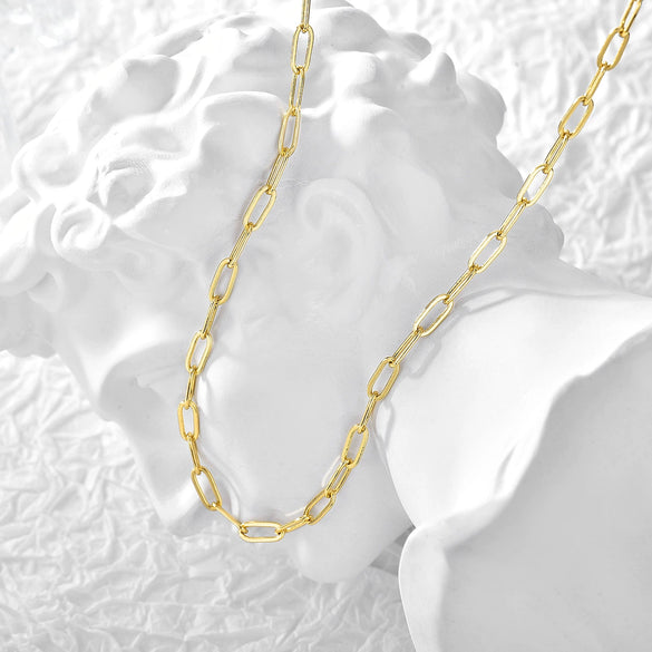 Necklace Paper Clip Chain Cold Style Electroplating