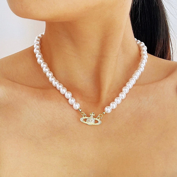 Necklace Pearl Alloy Handmade Star Geometric Styling Pendant Jewelry For Women