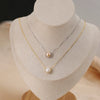 Necklace Pearl Bread Beads 925 Silver Electroplating O Word Chain Women's Internet Celebrity Minimalist Style