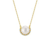Necklace Pearl Bread Beads 925 Silver Electroplating O Word Chain Women's Internet Celebrity Minimalist Style