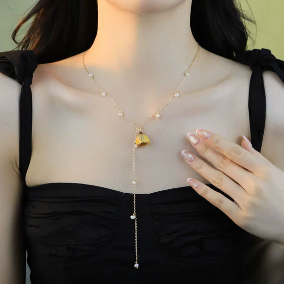 Necklace Pearl Copper Retro Flower Electroplating For Women